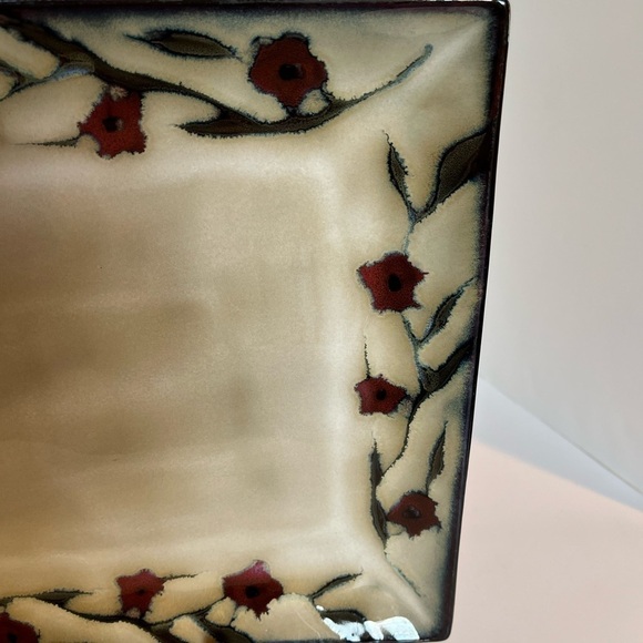 Mikasa Gourmet Basics Large Square Plate in Desert Bloom pattern. - Picture 6 of 11